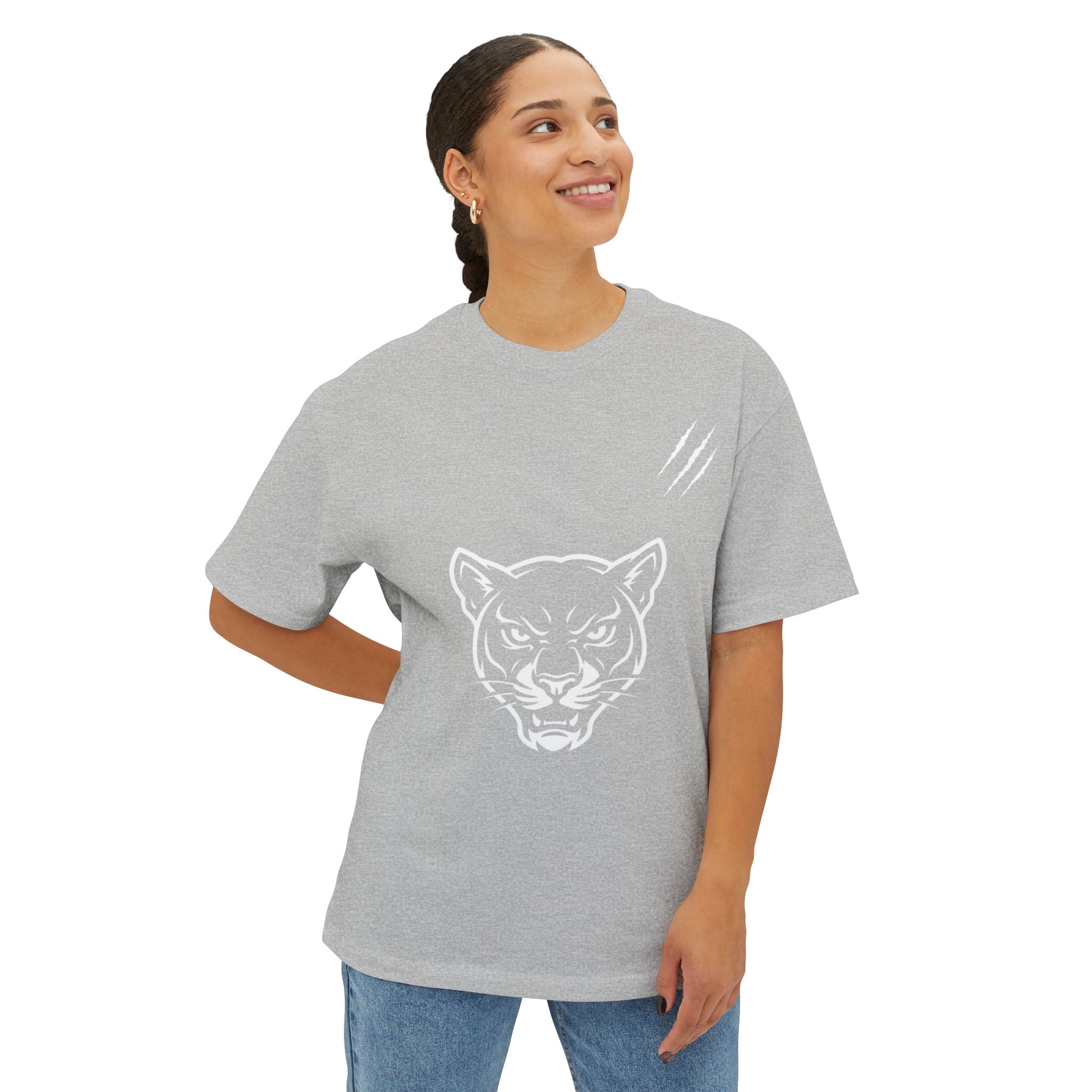 Panther Head & Claw Boxy Tee — Retro Pantherenz Graphic T-Shirt