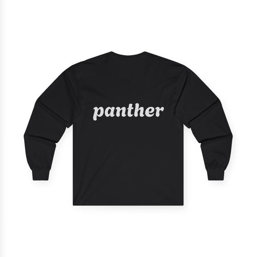 Panther Long Sleeve Tee — Minimalist Script Back Print